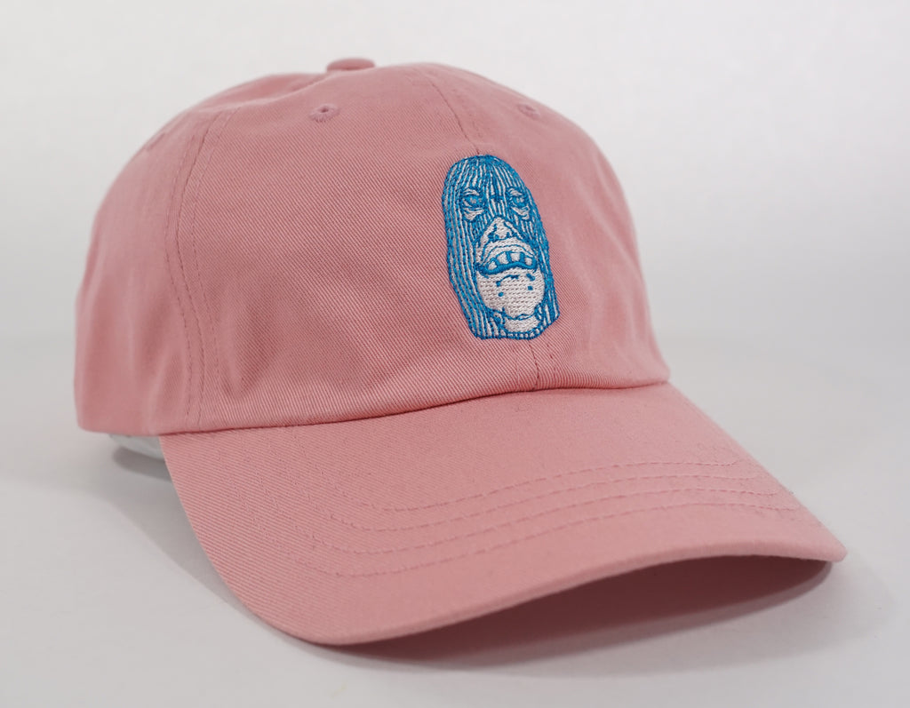 Skateboard pink dad hat masked goon design