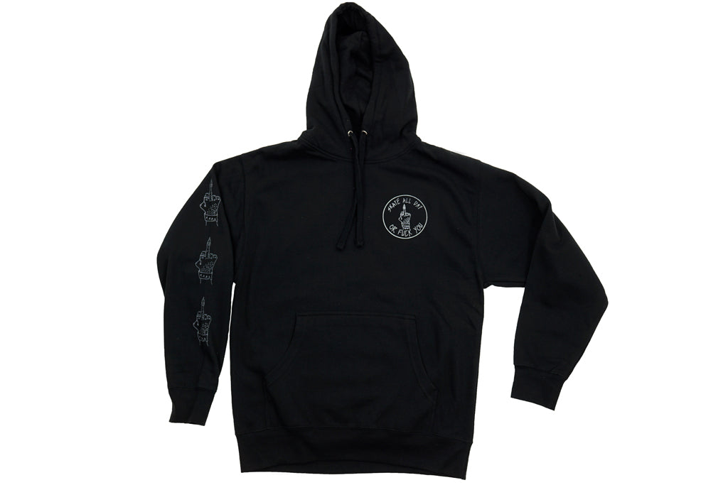 Skateboard black pullover hoodie SADOFU design