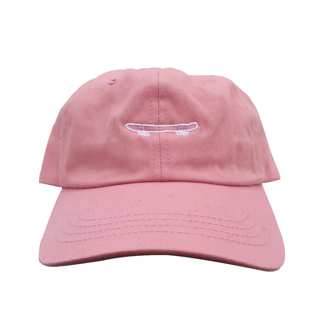 Skateboard pink dad hat board design